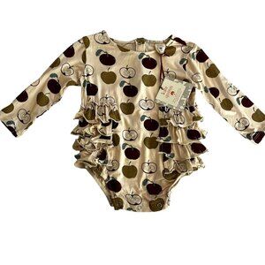 Kate Quinn Organics Apple Ruffle Bubble Size 12-18 Months New